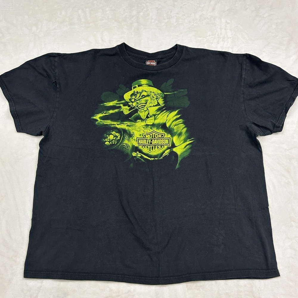 Harley-Davidson T-Shirt Mens 3XL Black Leprechaun Las Vegas Graphic Tee